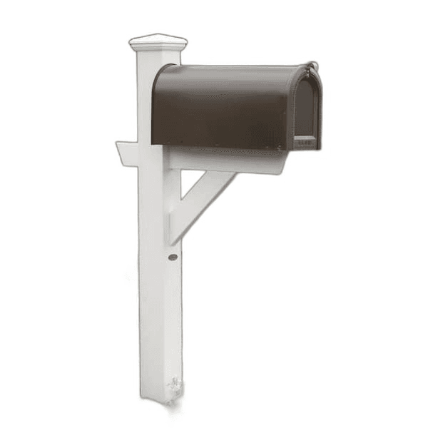 White vinyl post with flower bed — Mount Juliet