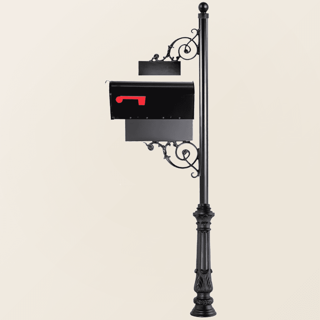 Real mailbox example — brick mailbox with natural stone cap