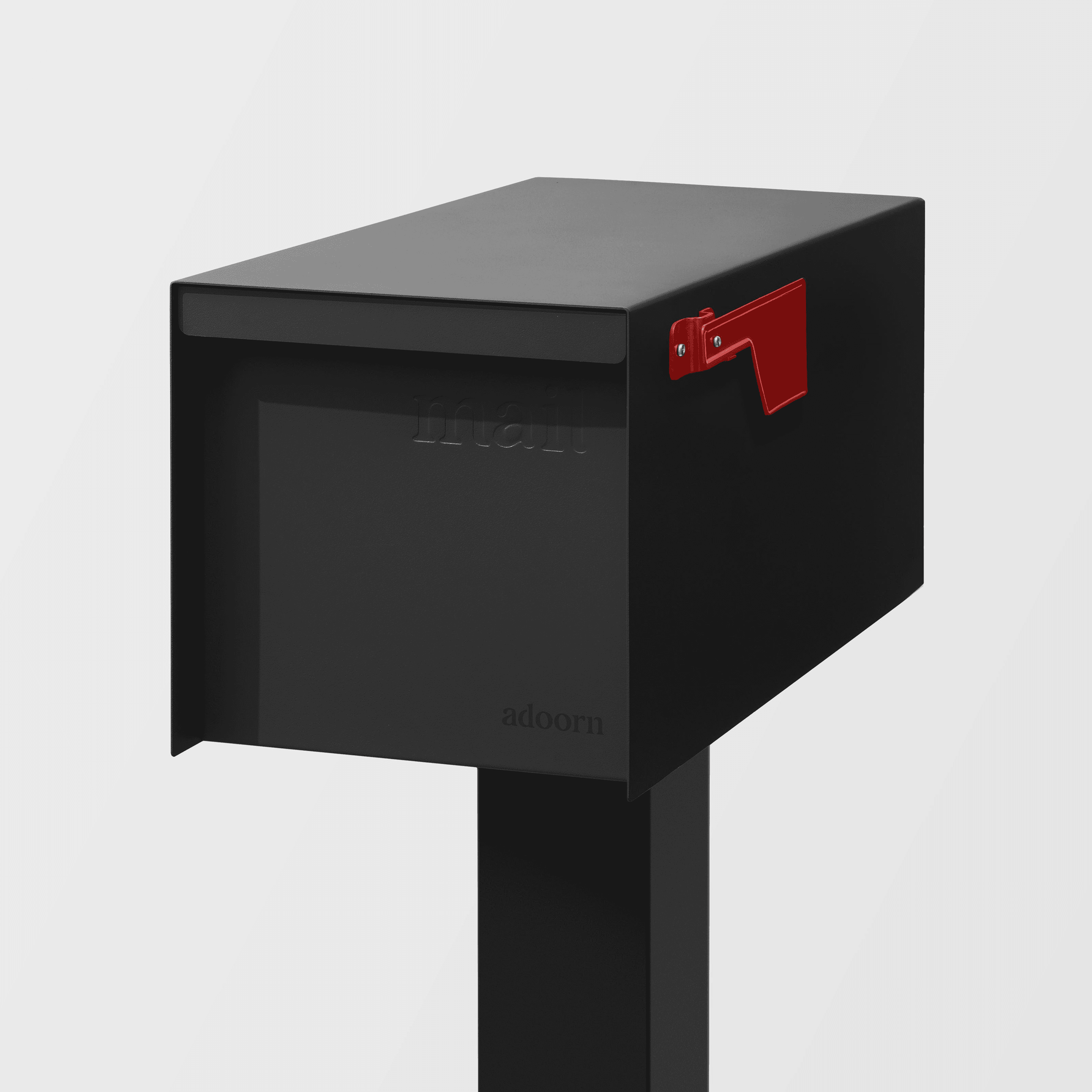 Real mailbox example — sleek black powder-coated modern mailbox post