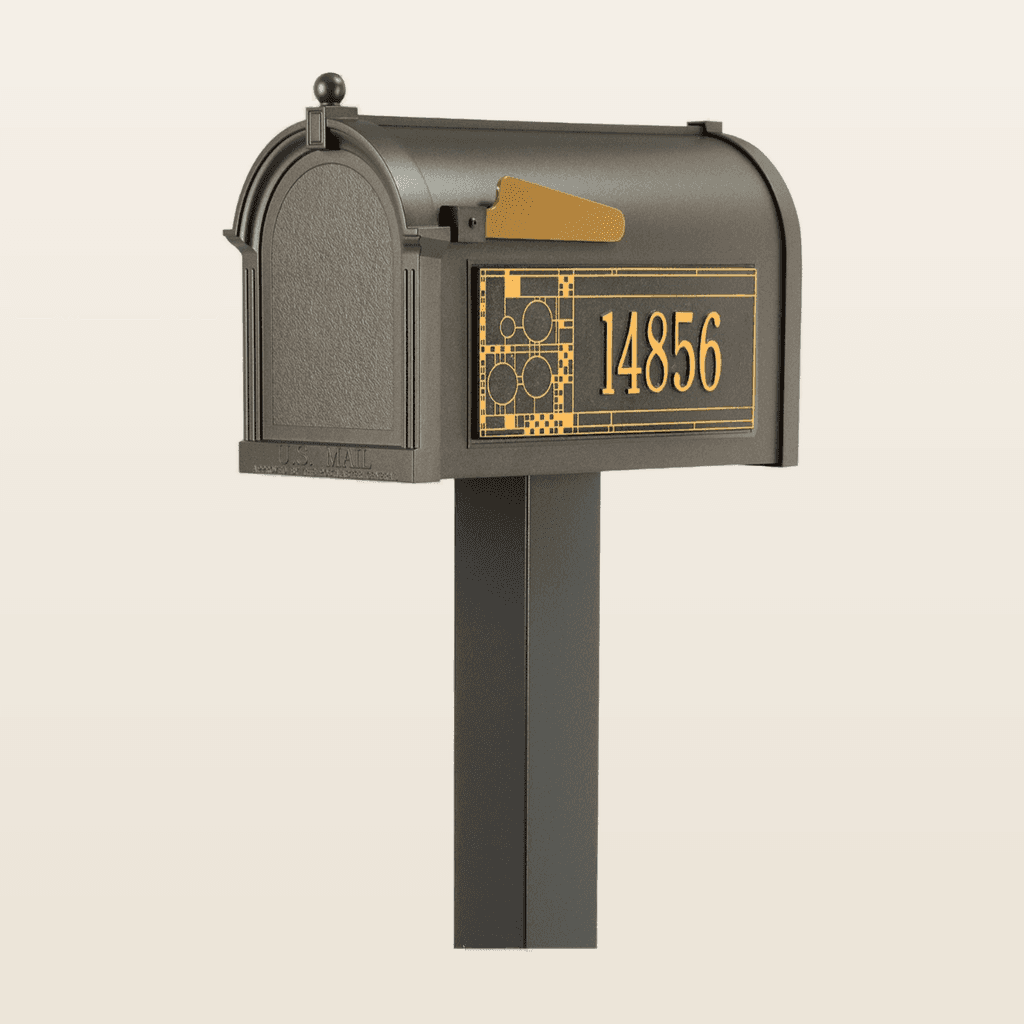 Real mailbox example — angular concrete and metal contemporary mailbox