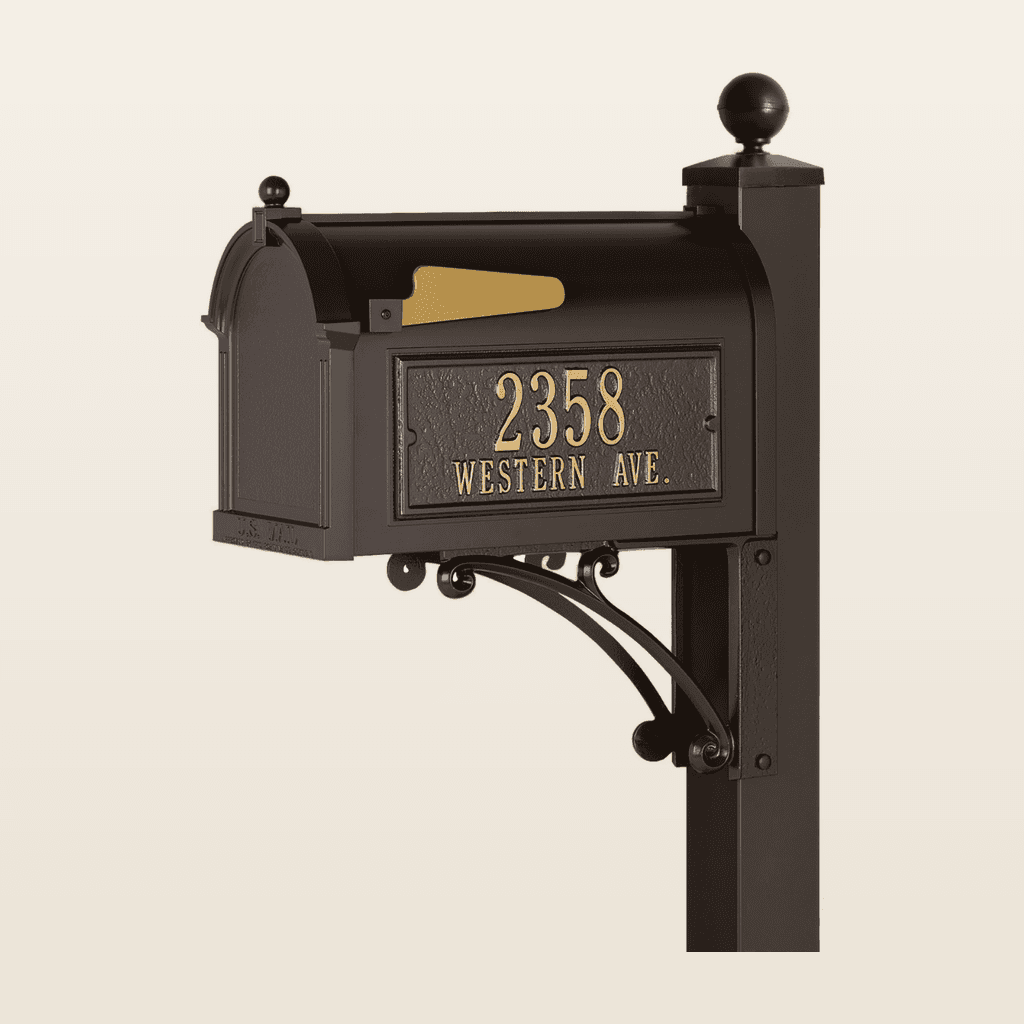 Real mailbox example — mixed stone and brick accent mailbox